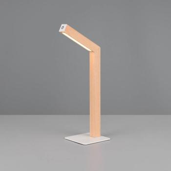 LED újratölthető asztali világítás Skip, MDF, fa színű, magasság 37,5 cm kép