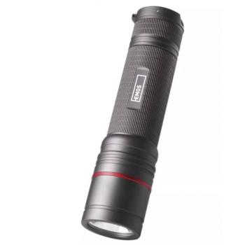 LED zseblámpa , professzionális , tölthető , állítható fókuszú , 3 világítási mód , USB , dimmelhető , IP65 kép