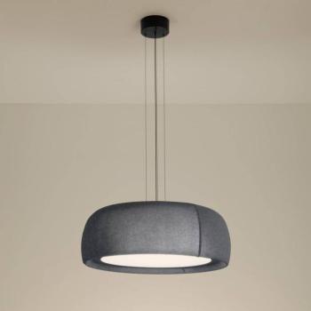 LEDS-C4 LED-es függőlámpa Gong, szürke, 4.000 K, Ø 61,2 cm, anyagból készült kép