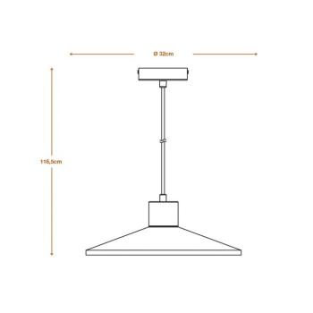 LEDVANCE Concrete Wood függőlámpa, Ø 32 cm, beton, szürke kép