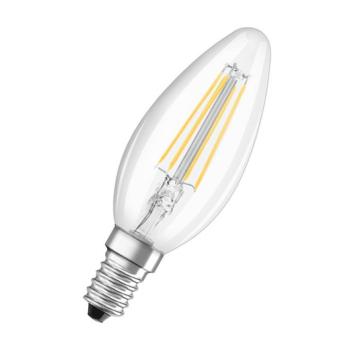 LEDVANCE , LED CLASSIC B DIM CRI 90 S , LED égő , E14 , 3.4 W , 2700 K , Meleg fehér , Dimmelhető , IP20 , Átlátszó kép