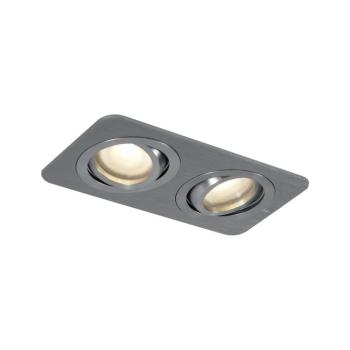 Lekerekített süllyesztett spotlámpa gunmetal GU10 50mm forgatható és dönthető IP44 2-lámpás - Alberto kép