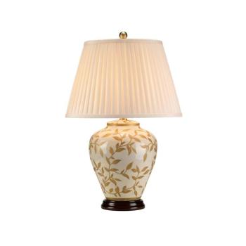 Levelek asztali lámpa porcelán talppal kép