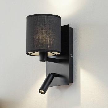 Lindby Aiden fali világítás, 30 cm, fekete, LED olvasólámpa, E14 kép