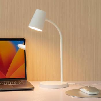 Lindby Ailina LED asztali lámpa, 36 cm magas, fehér, fényerőszabályzóval kép