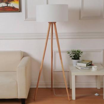 Lindby állólámpa Charlia, fehér, fa, magasság 150cm kép