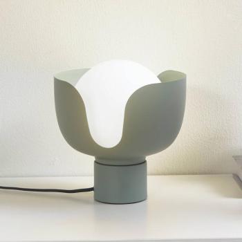 Lindby asztali lámpa Fiora, zöld, üveg, fém, Ø 20 cm kép