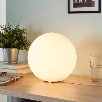 Lindby asztali lámpa Marike, fehér, üveg, gömb, Ø 25 cm, E27 kép