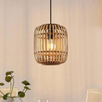 Lindby Canyana függőlámpa, natúr, rattan, Ø 22 cm kép
