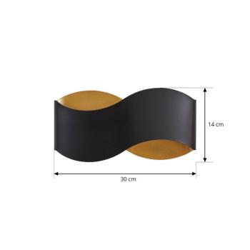 Lindby Dailin fali világítás, fekete/arany, 30 cm, fém kép