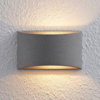 Lindby Edvin LED fali lámpa betonból, félkör alakú kép