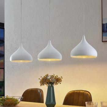 Lindby Elamira függőlámpa, fehér, fém, 133 cm, 3 lámpás. kép