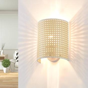 Lindby fali lámpa Lautaro, bambusz, 25 cm magas, E27 kép