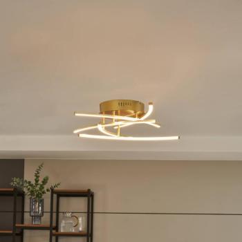 Lindby Flakira LED-es mennyezeti lámpa, 5 lámpás antik sárgaréz kép