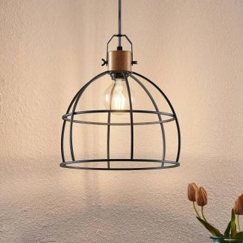 Lindby Flintos függőlámpa, egylámpás, világos fa kép