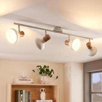 Lindby Fridolin mennyezeti spotlámpa, 70cm, 4 lámpás, fehér, fém kép