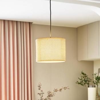 Lindby függesztéklámpa Soula, Ø 26 cm, bézs, műanyag, E27 kép