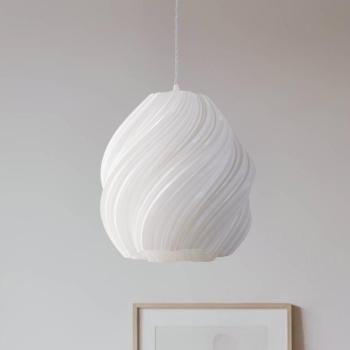Lindby függő világítás Nuvia, Ø 30 cm, fehér, 3D nyomtatás kép