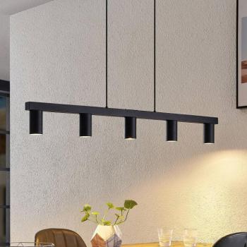 Lindby függőlámpa Baliko, fekete, 116 cm, 5 lámpás, GU10 kép