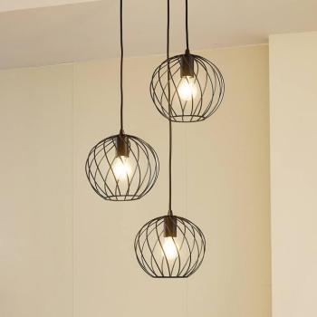 Lindby függőlámpa Danika, kerek, Ø 50 cm, fekete, fém kép