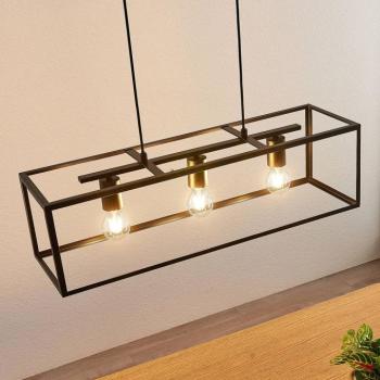 Lindby függőlámpa Emily, 72 cm, fekete, 3-lámpás, fém kép