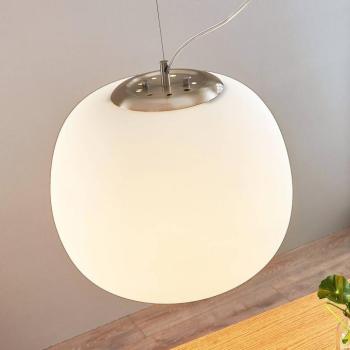 Lindby függőlámpa Ginevra, Ø 38 cm, fehér, üveg, E27 kép