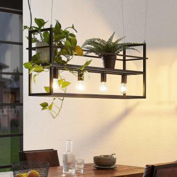Lindby függőlámpa Grisela, polcos, fekete, fém, 120 cm kép