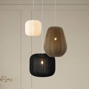 Lindby függőlámpa Helin, 3-lámpás, fekete/fehér/szürke, 60 cm kép
