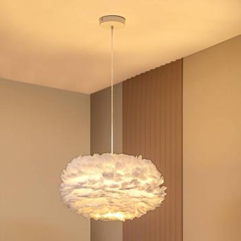 Lindby függőlámpa Heven, Ø 50 cm, fehér, műanyag, E27 kép