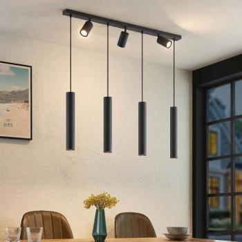 Lindby függőlámpa Sanad, 100 cm, 7-es lámpa, fekete, GU10 kép