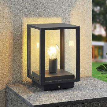 Lindby Giavanna talapzatlámpa, 29 cm, antracit, IP44, E27 kép