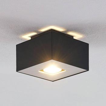 Lindby Kasi mennyezeti lámpa fekete 1izzós 14x14cm kép