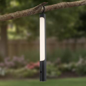 Lindby Kompis LED-es újratölthető lámpa, antracit, fényerőszabályzó, IP54 kép