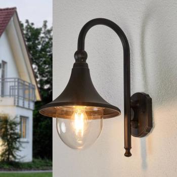 Lindby kültéri fali lámpa Daphne, antik fekete, fém, E27 kép