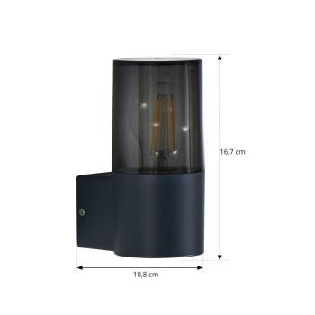 Lindby kültéri fali lámpa Heulo, Ø 8 cm, füstszürke, alumínium kép