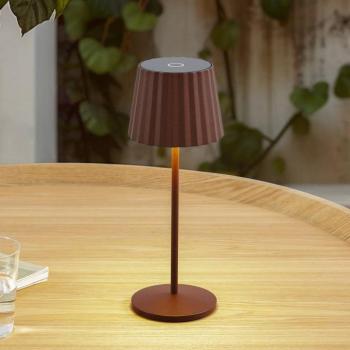 Lindby LED akkumulátoros asztali világítás Esali, rozsdabarna, IP65 kép
