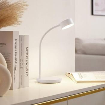 Lindby LED asztali lámpa Maori, fehér, fém, CCT, fényerőszabályzóval kép
