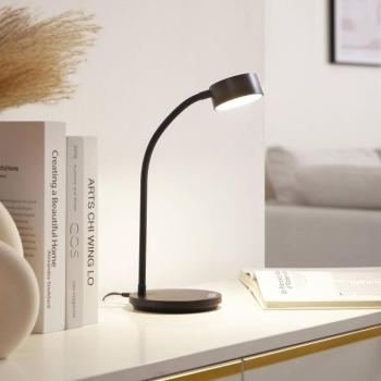 Lindby LED asztali lámpa Maori, fekete, CCT, fém, fényerőszabályzóval kép