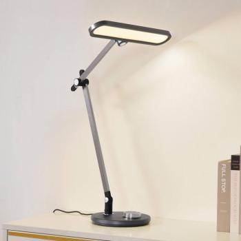 Lindby LED-es asztali lámpa Elvir, szürke, alumínium, magasság 53cm, CCT kép