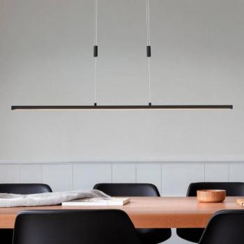 Lindby LED-es függőlámpa Arneja, fekete, CCT, állítható magasságú kép