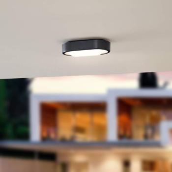 Lindby LED-es kültéri mennyezeti lámpa Niniel, fekete, 24 x 14 cm kép