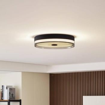 Lindby LED-es mennyezeti lámpa Aldorin, 40 cm, fekete, műanyag kép