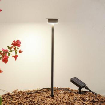 Lindby LED-es napelemes lámpa Lyris, fekete, alumínium, 3000 K kép