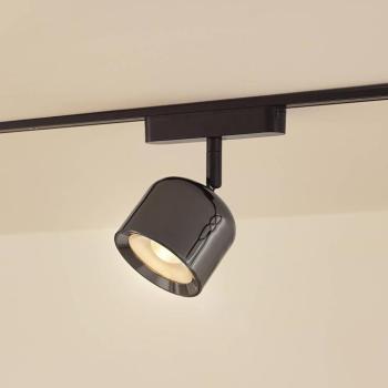 Lindby LED-es reflektor 48 V Lumaro, szürke, Ø 8,2 cm, alumínium, kép