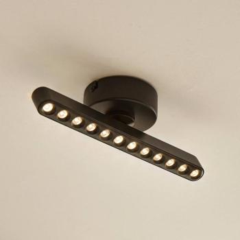 Lindby LED-es reflektor Eldrin, fekete, 1 fény, fénypontok kép