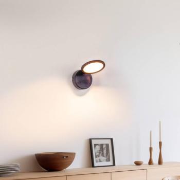 Lindby LED-es reflektor Manel, fekete, vas, 18 cm magas kép