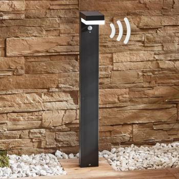 Lindby LED-es szolár lámpa Chioma, antracit, érzékelővel kép