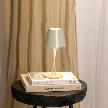 Lindby LED-es újratölthető asztali lámpa Janea CROSS, zöld, fém kép
