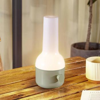 Lindby LED-es újratölthető kültéri asztali lámpa Isaline, zöld, kép