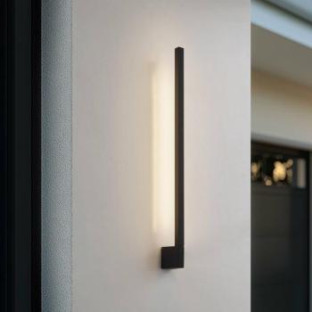 Lindby LED fali világítás Neano, 80cm, fekete, fém, IP54 kép